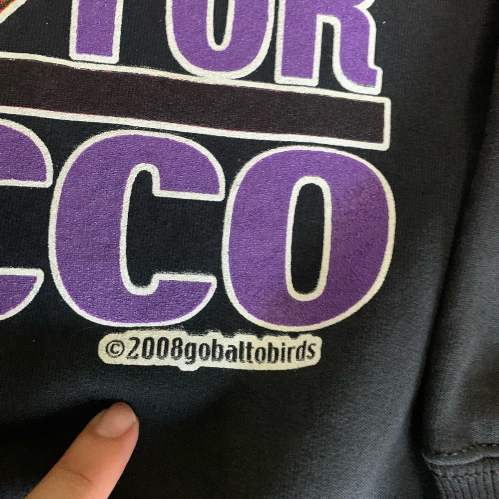 Vintage 2008 Baltimore Ravens Wacko For Flacco Crewneck - Picture 2 of 4